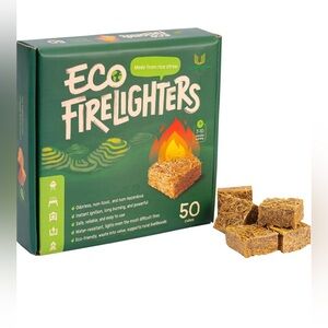 ULSTRAW-Eco Fire Starter for Indoor/Outdoor Fires, Fireplace, Grill - 50 Cubes
